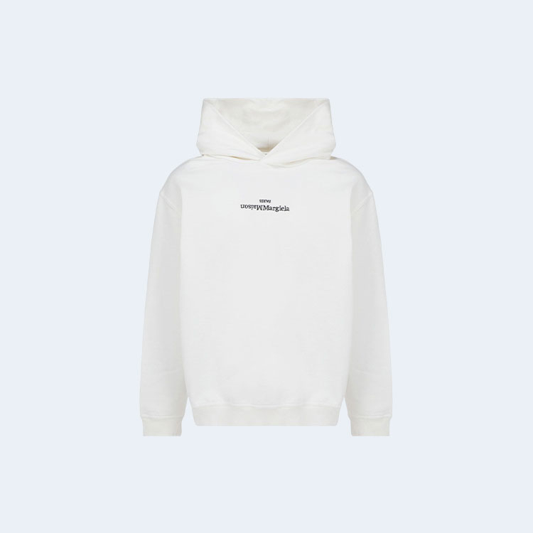 메종 마르지엘라 플립 헤비 오버핏 후드 화이트